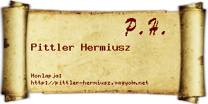Pittler Hermiusz névjegykártya